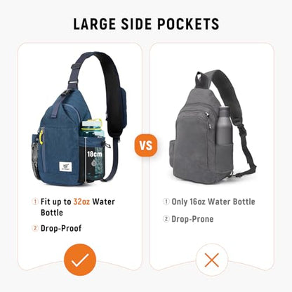 SKYSPER Sling Bag Anti-Theft Crossbody Bag RFID Travel Cross Body Shoulder Sling Backpack - color: Darkblue