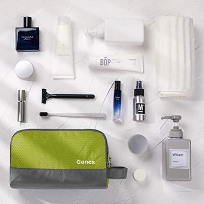 Gonex Travel Toiletry Bag Nylon, Shaving Bag Toiletry Organizer Green - color: Green