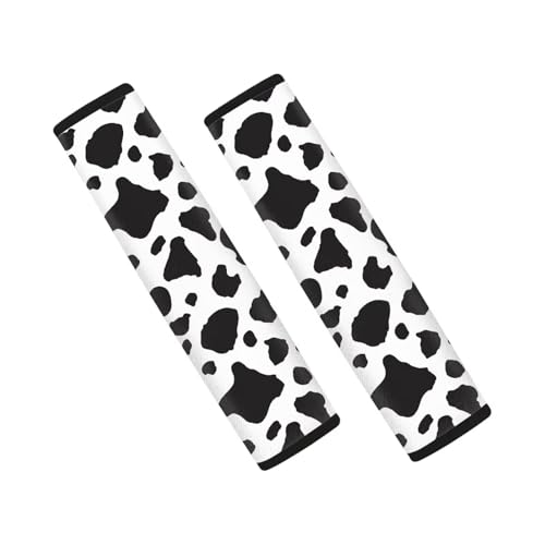 Cow Print Seat Belt Cover Pad Comfortable Driving Seatbelt Shoulder Pad Cushions 2 PCS Easy to Install Anti-Slip Shoulder Strap Protect Universal Auto Seat Straps - color: Cow Print