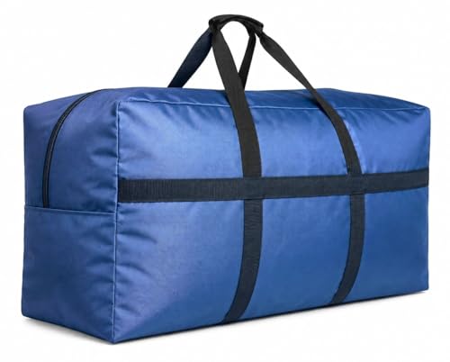 Extra Large Duffle Bag for Travel, Big XL Oversized Foldable Duffel Storage Bags with Reinforced Handles & Lockable Zipper - Blue, 100L - color: Blue, size: medium - 31.5"l X 11.8"w X 16.5"h