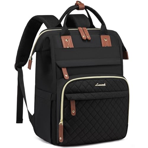 LOVEVOOK Laptop Backpack for Women, 15.6 inch Waterproof Nurse Bag Teacher Work Backpack Purse for Women, Travel Computer Backpack for College Office Business Ladies - color: Black, size: 17.3 inch-Internal laptop compartment