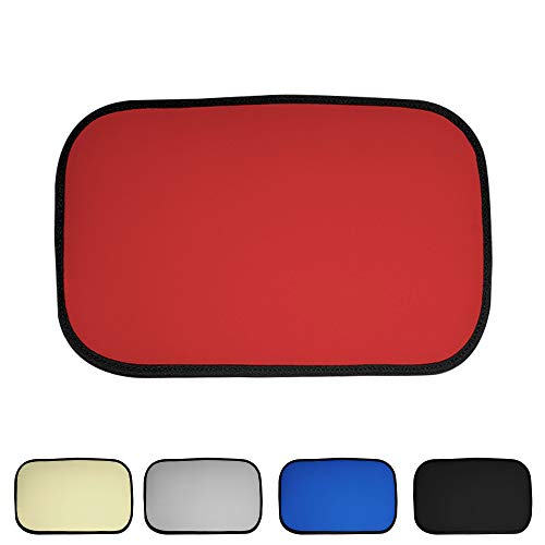 FH Group Neosupreme Red Flat Pattern Center Console Pad – Water-Resistant Armrest Cover Protector for Cars, SUVs & Trucks - color: Red, style: Console Cover (Plain)