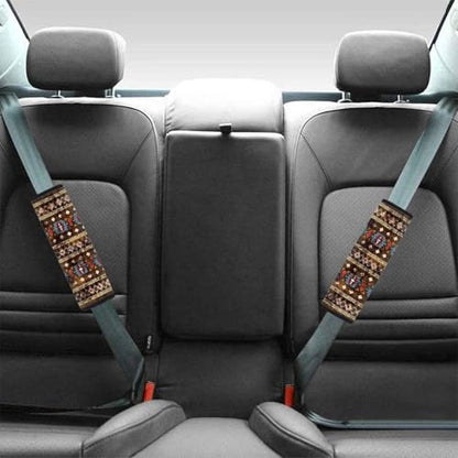 2pcs Car Seat Belt Cover Pads, Aztec African Tribal Seat Belt Cushion Airplane Seatbelt Pad Comfortable Driving Universal Auto Seat Straps for Vehicle, Truck, SUV - color: Aztec African Tribal