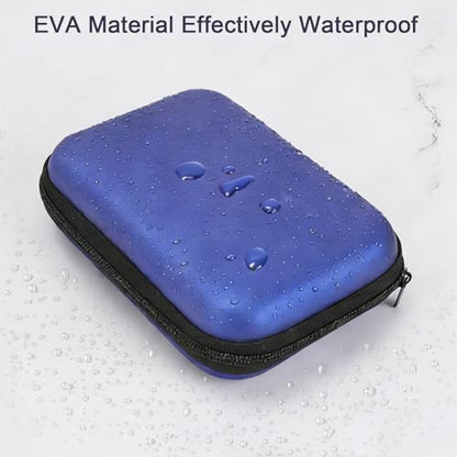 Zoyiancy Power Bank Case, Hard Cover Cable Storage Bag, Travel Shockproof Carrying Portable Eva Case for Power Cable Earbuds Power Bank (Black, Blue) - color: Black, Blue