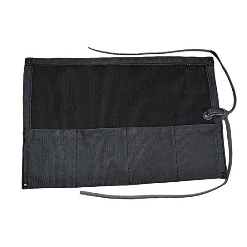 Hide & Drink, Waterproof Waxed Canvas Travel Watch Roll Organizer with 4 Slots, Easy Carry On Watchlover Storage, Handmade Travel Case, Charcoal Black - color: Charcoal Black