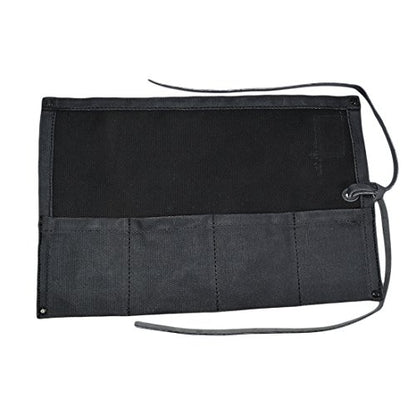 Hide & Drink, Waterproof Waxed Canvas Travel Watch Roll Organizer with 4 Slots, Easy Carry On Watchlover Storage, Handmade Travel Case, Charcoal Black - color: Charcoal Black
