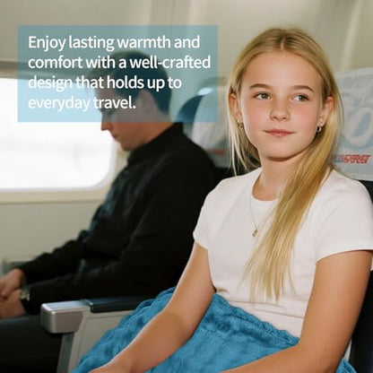 Travel Blanket and Pillow-2-in-1, Ultra-Soft&Compact, Airplane Blanket with Hand Luggage Belt and Backpack Clip,Travelers Accessories Gifts, 61x43 Inches（Green） - color: Green