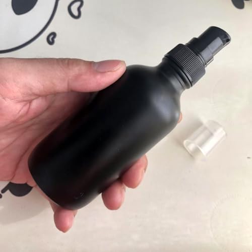 12Pack 120ml Matte Black Glass Pump Bottle with Black Pump Dispenser,4oz Small Dispenser, Travel Size Refillable Botttles for Lotions,Sercums,Essential Oils - color: 4oz Black(12pcs)