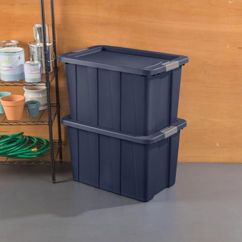 Sterilite 12-Pack Storage Bins with Lids, Heavy Duty Totes, Tuff1, 30 Gallon, Dark Indigo - color: Dark Indigo, size: 30 Gallon (12 Pack)