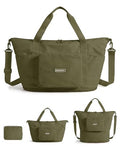 BAGSMART Foldable Travel Bag, 37L Expendable Personal Item Bag, Lightweight Weekender Bags for Women, Water Resistant Extra Carry on for Travel, Kelp Green - color: Kelp green