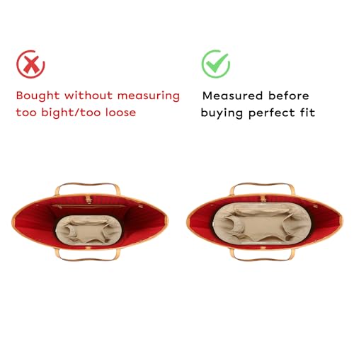 GIVLEFLY Slim Fit Purse Organizer Insert, Waterproof Nylon Handbag Organizer with Multiple Pockets, Interior Zipper Pocket, Quilted Divider and Top Snap Closure - size: Slender Large