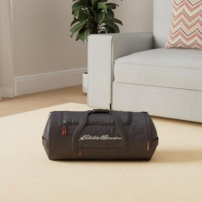 Eddie Bauer Stowaway Packable Duffel Bag | Travel | Foldable | Lightweight | Durable | Ripstop Polyester - color: Dark Smoke