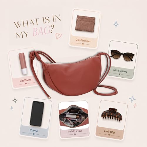 Mali&Lili Hobo Shoulder Bag for Women, Aria Convertible Crossbody Bags for Women, Vegan Leather purses, Shoulder Handbags - color: Cognac