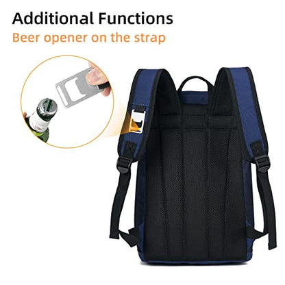 Backpack Cooler Backpack 26 Cans Insulated Leak Proof for Women Men Beach Camping Picnic Fishing Hiking Lunch Backpack Waterproof Cooler - color: Blue, size: Medium