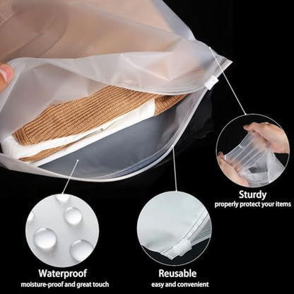 Belit 20 Pcs Travel Luggage Organizer Bags, 4 Sizes Packaging Bags for Clothing, Cosmetics, Toiletries, Reusable Plastic Zipper Bags for Hospital Bag, Travel Storage, Home Storage - size: Medium - Large