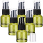 Segbeauty 6pcs 0.5oz Glass Travel Size Containers for Lotions, Mini Empty Lotion Bottles Pump Dispenser Refillable, 15ml Travel Containers for Creams, Small Hair Oil Pump Bottle Liquids Foundation - size: 0.5oz