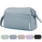 Narwey Wide-open Makeup Bag Women Make up Bag Travel Cosmetic Bag Organizer Toiletry Bag for Cosmetics Toiletries Accessories (Greyish Blue) - color: Greyish Blue