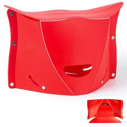 Folding Portable Outdoor Stool, Thickness of 0.5 in, Quick Opens for Camping Hiking Picnic Fishing Subway, Lightweight Foldable Travel Potty Stool, Footrest for Air Travel Red - color: Red