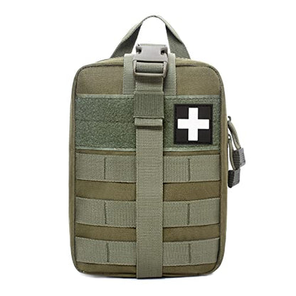 Molle Pouch, Sturdy 600D Nylon Tactical Medical Pouch,Rip-Away EMT First Aid Pouch (Bag Only) - color: green