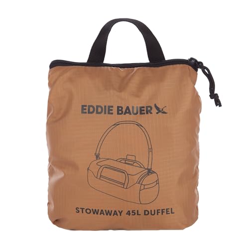 Eddie Bauer Stowaway Packable Duffel Bag | Travel | Foldable | Lightweight | Durable | Ripstop Polyester - color: Tobacco