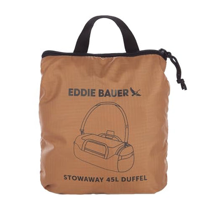 Eddie Bauer Stowaway Packable Duffel Bag | Travel | Foldable | Lightweight | Durable | Ripstop Polyester - color: Tobacco