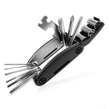 Motorcycle Bike Repair Tool Kit, 16-in-1 Foldable Multi Function Tool with Hex Wrench & Screwdriver, Portable Multitool Cycling Repair Tools for Motorcycle Bicycle Mountain Bike