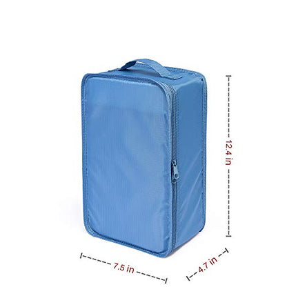 Travel Shoe Bags, Foldable Waterproof Shoe Puches Organizer-Double Layer (Sea Blue2) - color: Sea Blue, size: 2 Packs