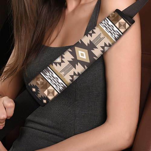 Ethnic Geometry Seat Belt Shoulder Strap Covers 2-Pack Universal Car Seat Belt Pads Cover Car Interior Automotive Anti-Slip Shoulder Strap Protect for Most Vehicle, SUV, Truck, Car - color: Ethnic Geometry