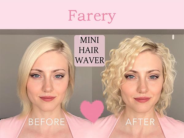 Farery Mini 3 Barrel Hair Waver, Pink | Portable Beach Wave Curling Iron, 1/2 Inch Ceramic Crimper, 3 Temp Settings & 30s Fast Heating, Dual Voltage Travel - style: Digital temp(Rose pink)