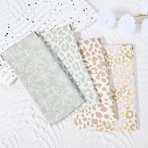 Glasses Case Soft, Eyeglass Cases for Women Portable Squeeze Top PU Leather 2 Pack Glasses Pouch with Cleaning Cloth - color: 2pcs Grey Leopard+grey Butterfly