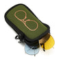 QIUTIMIY Sunglasses Soft Case Zipper Double Eyeglass Case with 2 Compartments 1 Belt Clip - color: Army Green