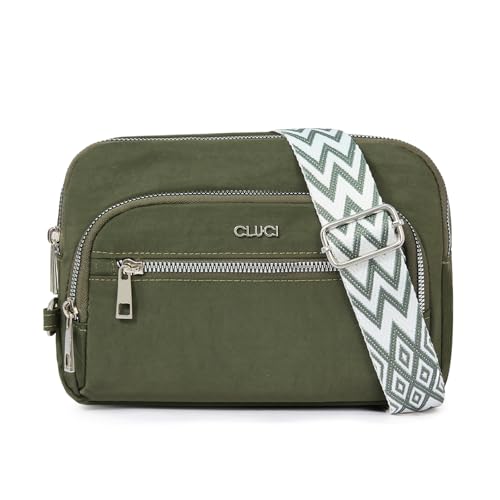 CLUCI Anti Theft Crossbody Bags for Women Travel Small Crossbody Bag Purses for Women RFID Nylon Belt Bag - color: Army Green