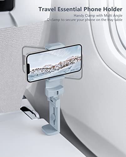 MiiKARE Travel Essentials Airplane Phone Holder, Universal Handsfree Phone Mount for Flying with 360 Degree Rotation, Travel Must Haves Phone Stand for Desk, Tray Table, Purple&Blue - color: Purple&Blue