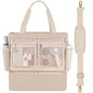 Beach Bags for Women, Large Beach Tote Bag Waterproof Mesh Swim Pool Bag with Cooler for Travel Vacation Essentials - color: Champagne