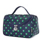 Yeiotsy Travel Cosmetic Bag for Women – Polka Dot Makeup Bag Organizer & Hanging Toiletry Bag - color: Navy Blue