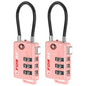 Forge TSA Approved Cable Luggage Locks, 2 Pink Locks, Re-settable Combination with Alloy Body - color: Pink 2 Locks