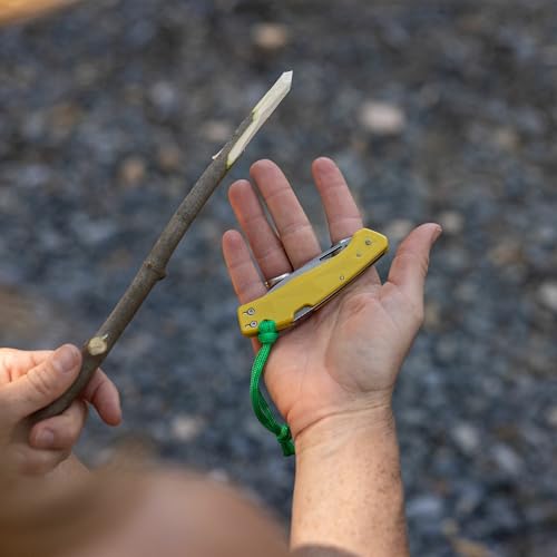 Gerber Gear LST - EDC Pocket Knife - Survival Tactical Tool for Travel, Camping & Outdoor Adventure - Lightweight & Compact Folding Knife - Stainless Steel Blade - Yellow - color: Yellow