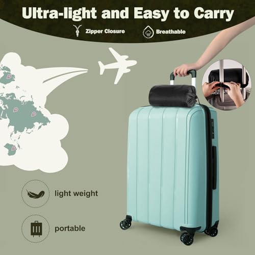 Vekkia Travel Pillow with Memory Foam, Portable and Compressible Camping Pillow with Washable Cover, Ergonomic Supportive for Sleeping, Ideal for Adults & Kids Travel, Hiking, Airplane, Car (Gray M) - color: Gray, size: Medium