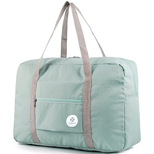 For Spirit Airlines Personal Item Bag Foldable Travel Duffel Bag Tote Carry on Luggage Duffle Overnight for Women and Men - color: 1112 Mint Green