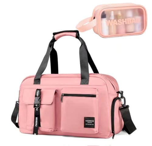 New Sports Tote Gym Travel Luggage Shopping Delivery Weekend Camping Overnight Bag(pink) - color: pink