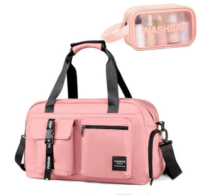 New Sports Tote Gym Travel Luggage Shopping Delivery Weekend Camping Overnight Bag(pink) - color: pink
