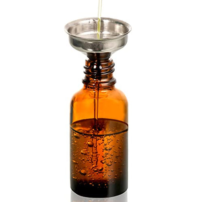 4 Pack, 1 oz Thick Dark Amber Glass Dropper Bottles with 1 Funnels & 4 Labels - 30ml Tincture Bottles with Eye Dropper - Leakproof Essential Oils Bottle - Storage and Travel for Beauty or Health - style: Blank Dropper