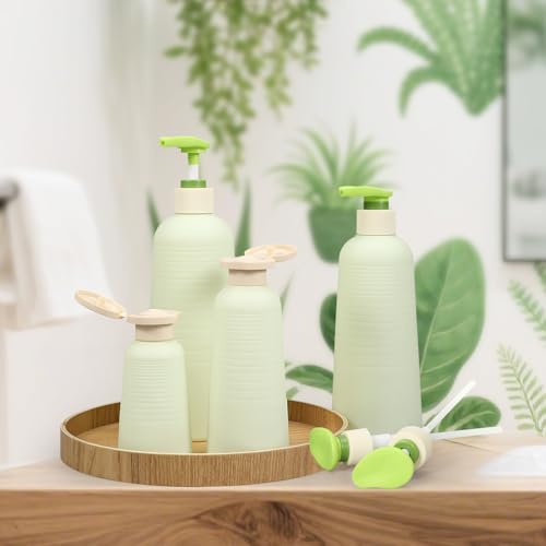 16.9oz Travel Shampoo Bottle with Flip Cap, Refillable Plastic Pump Bottles Dispenser for Soap, Shampoo, Lotions, Liquid Body Wash, Creams and Massage Oil (2Pack, 16.9oz/500ml) - size: 16.9 fl oz