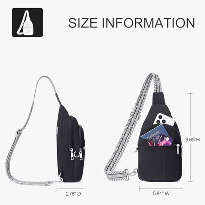 Small Sling Bag for Women, Puffer Crossbody Bag Anti Theft Travel RFID Purses Fanny Packs for Travel Hiking - color: Black