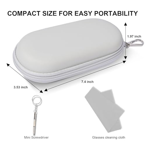 Double Glasses Case,Dual Eyeglasses & Sunglasses Organizer with Clip Zipper Closure for Travel 2 Pairs Storage Box - color: Gray