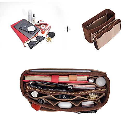 Vercord Felt Organizer Insert For Purse Handbag Tote Bag In Bag Inside Shaper Divider Neo Coffee & Beige Slender Medium - color: A Coffee & Beige, size: Slender Medium