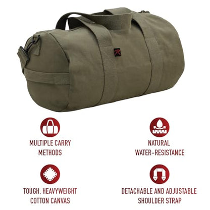 Rothco Heavy-Duty Canvas Shoulder Duffle Bag - Rugged Travel Gym Gear Equipment Bag - color: Olive Drab, size: 17 Inches