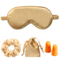 Silk Satin Sleeping Eye Mask, Gold Sleep Eye Mask Night Blindfold for Women and Men, Soft Breathable Blackout Eyeshade Eye Cover for Travel, Wedding Bridesmaid Gift - color: Gold