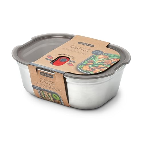 BLACK + BLUM Microwavable Stainless Steel Lunch Box | Multi-Function, Vacuum Sealed Container for Healthy Food | Portable and Stackable Food Storage for Office and Outdoor | 40 oz / 1200 ml - size: Large Box (1.2L)