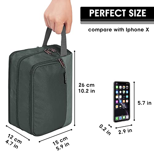Toiletry Bag for Men Hanging Dopp Kit Water Resistant Shaving Bag Small Toiletry Bag for Traveling (Pure Gray) - color: Pure Gray